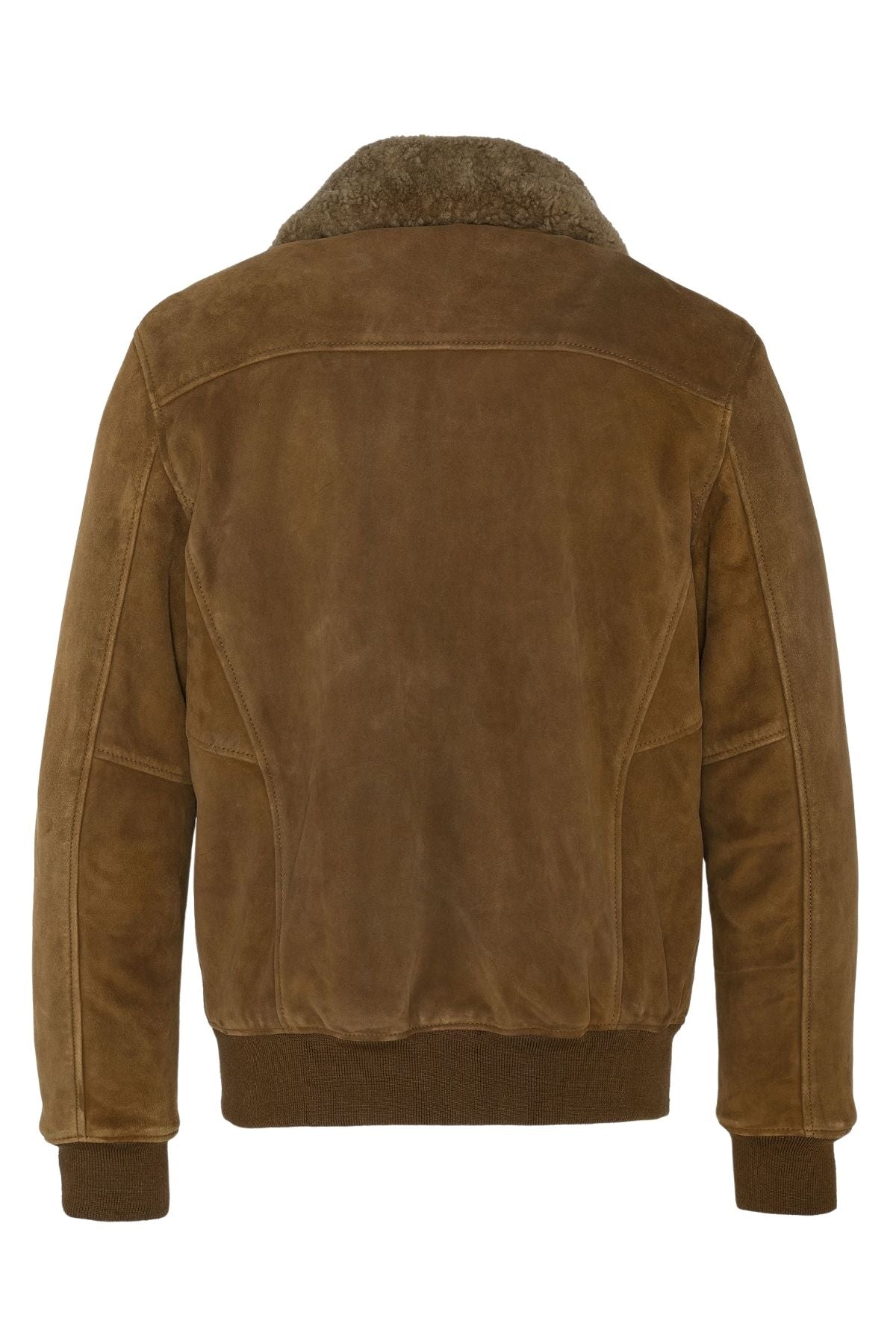 Men's "The Maverick" Suede Bomber Jacket with Faux Shearling Collar