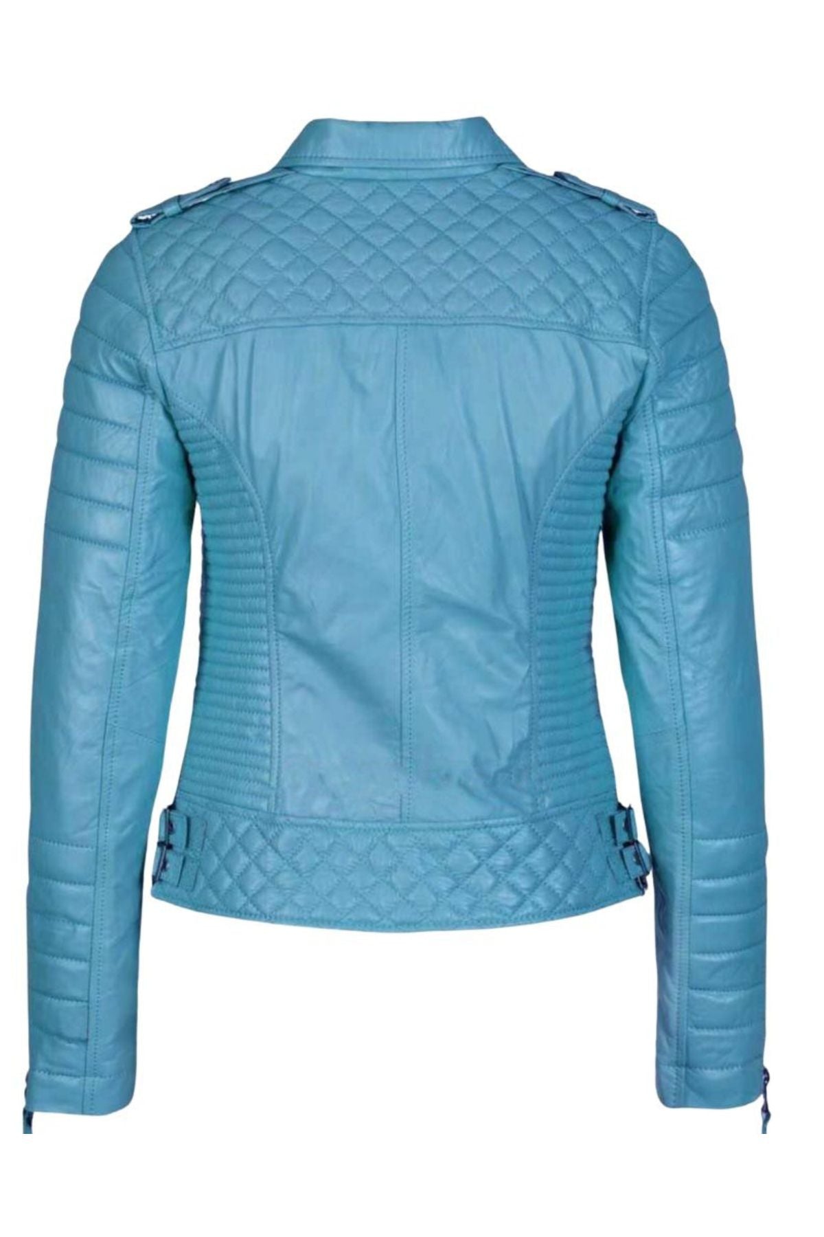 Blue leather jacket