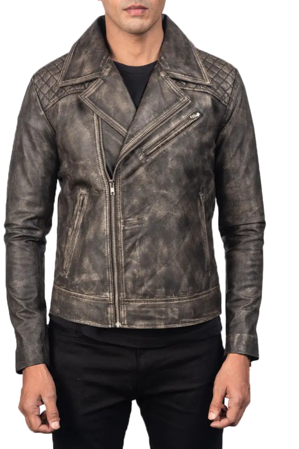 Brown leather jacket