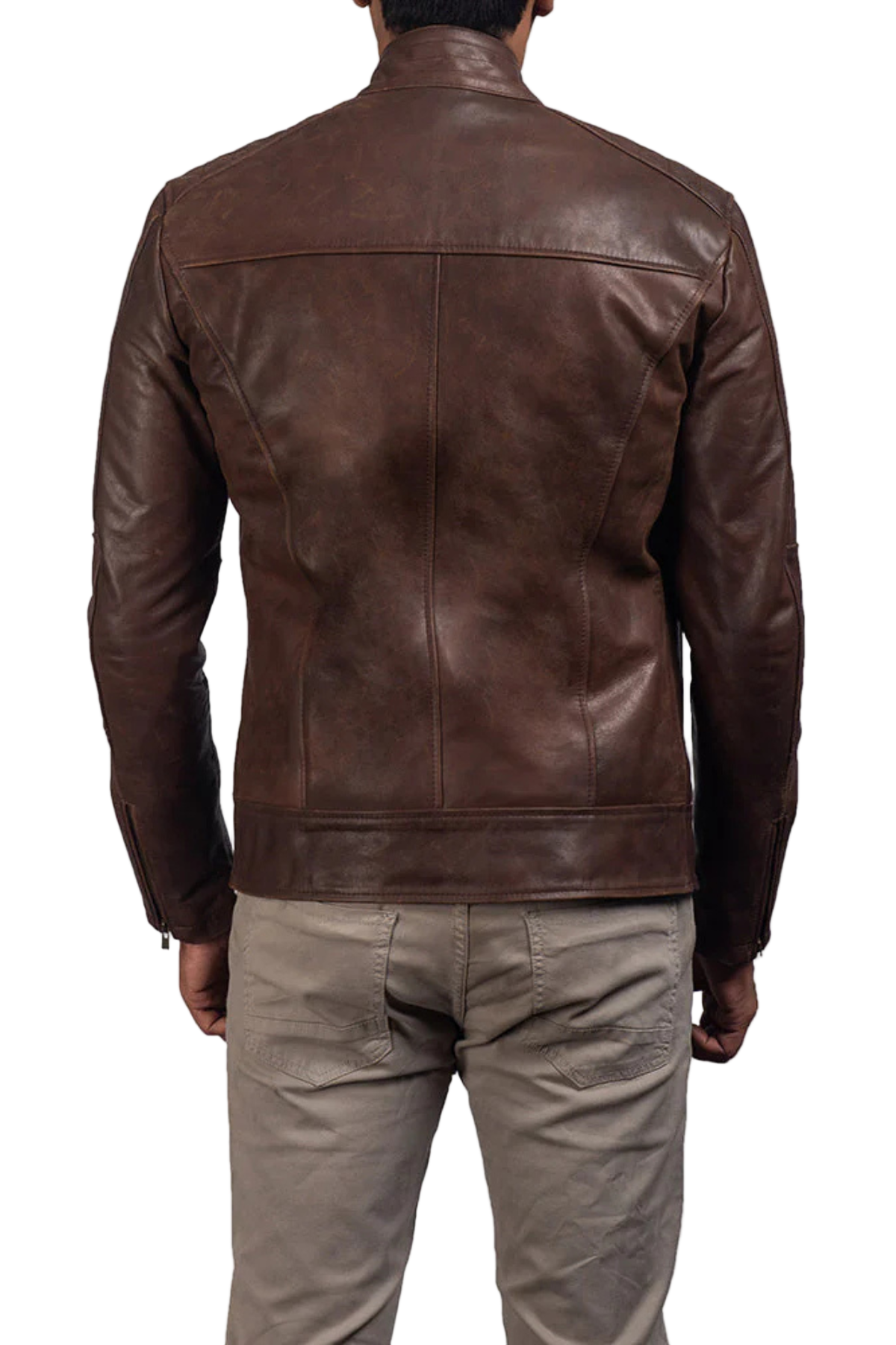 Brown leather jacket