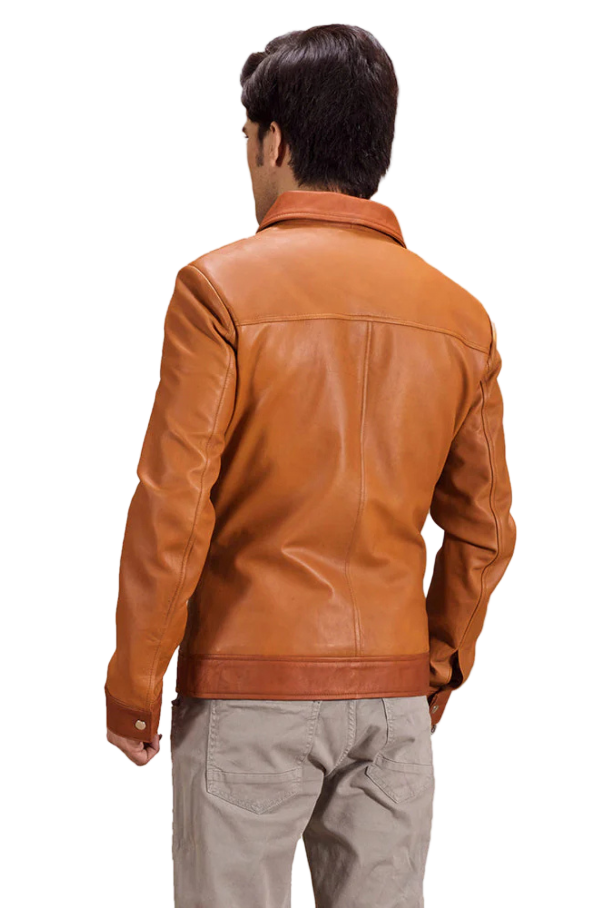 brown leather jacket