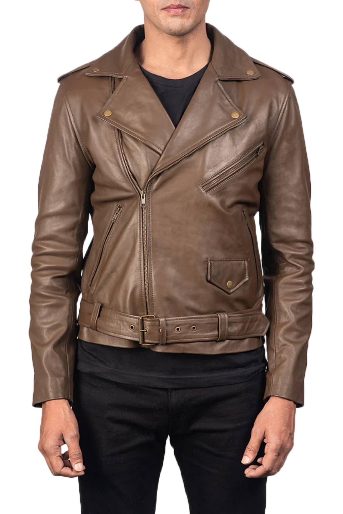 Brown leather jacket