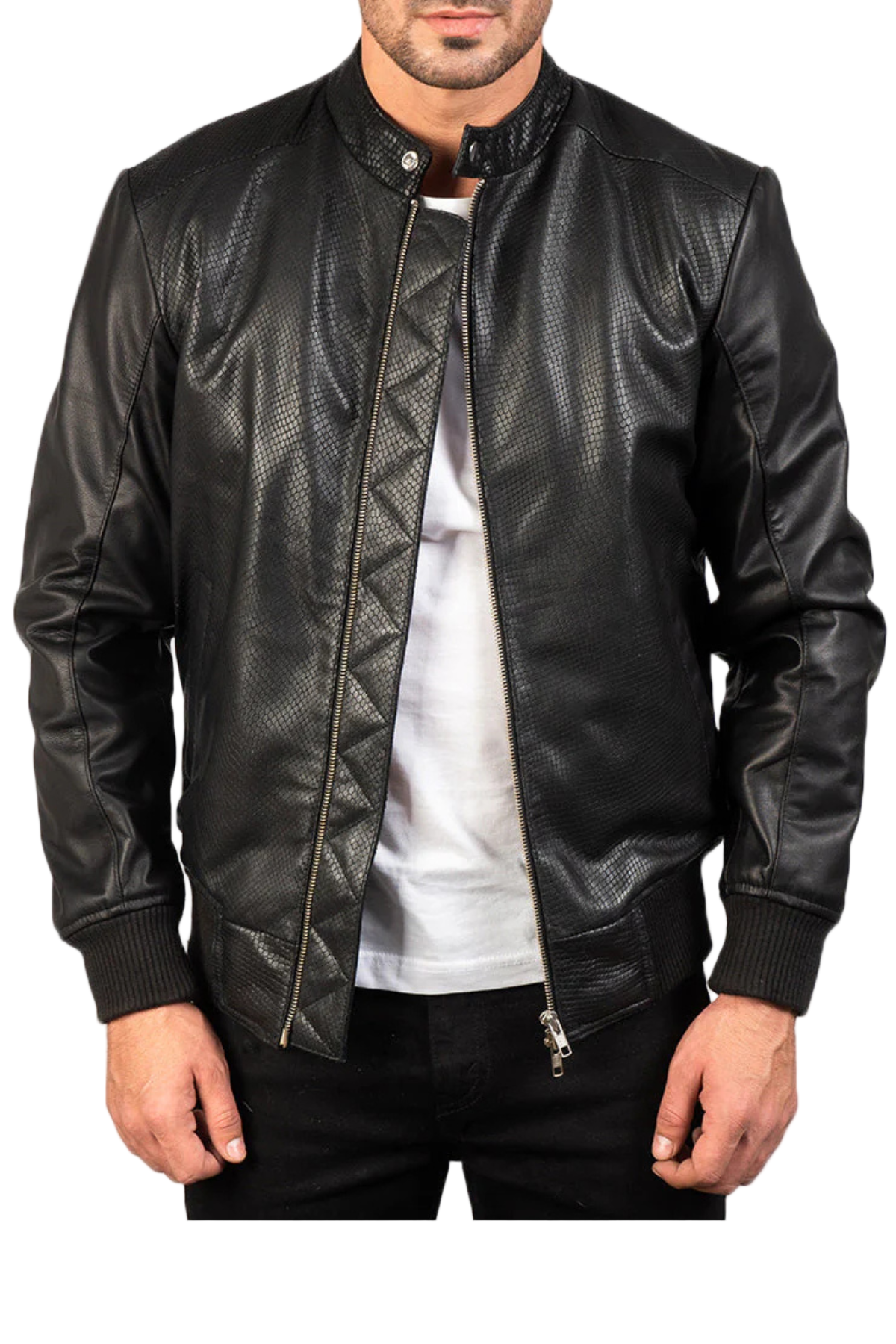 Black leather jacket