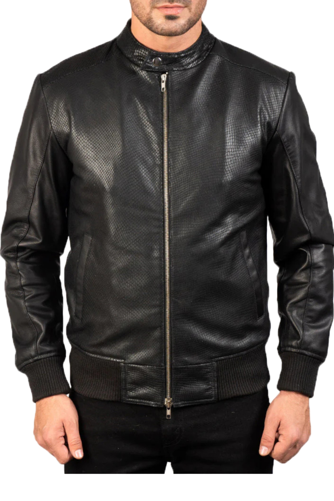 Black leather jacket