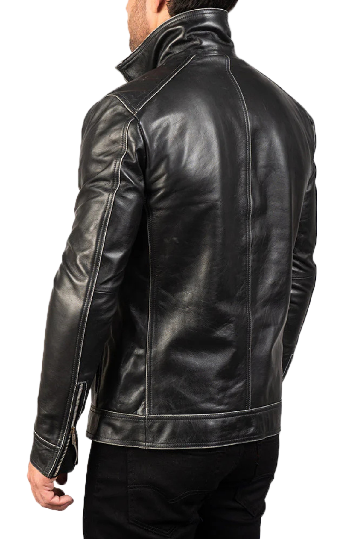 Black leather jacket