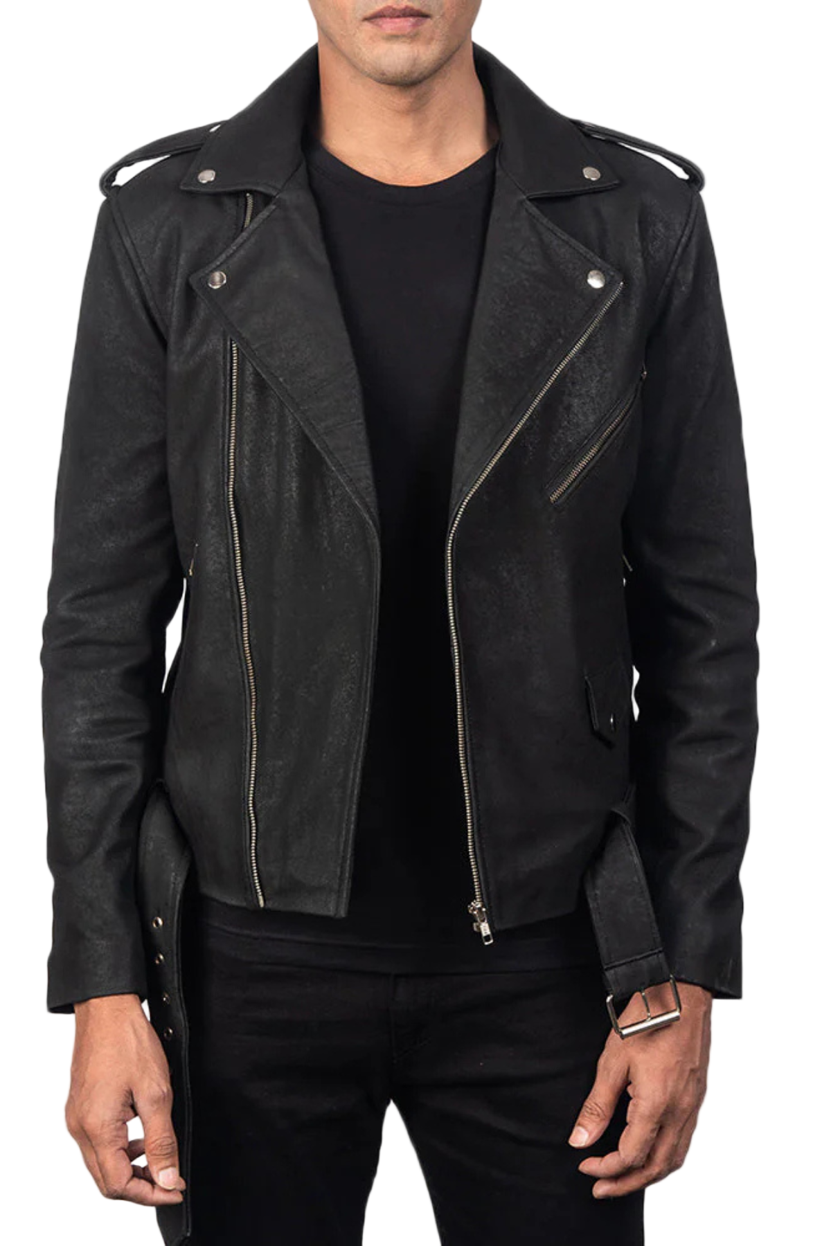 Black leather jacket