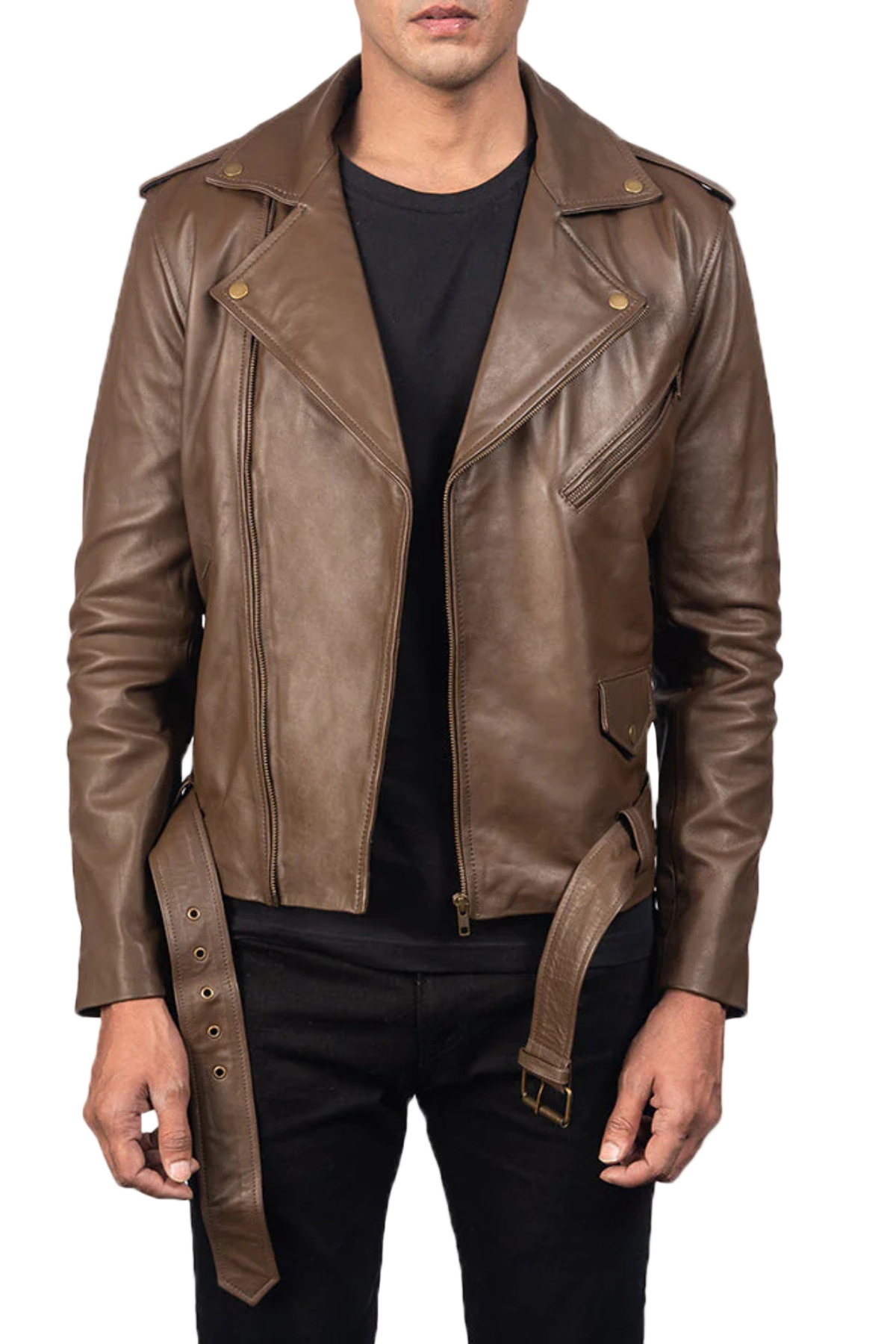 Brown leather jacket