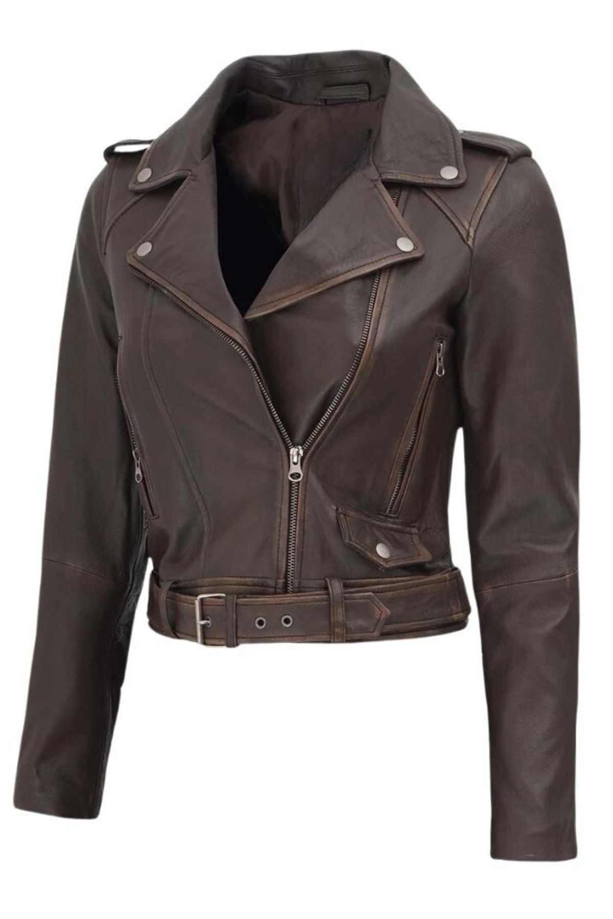 Brown leather jacket