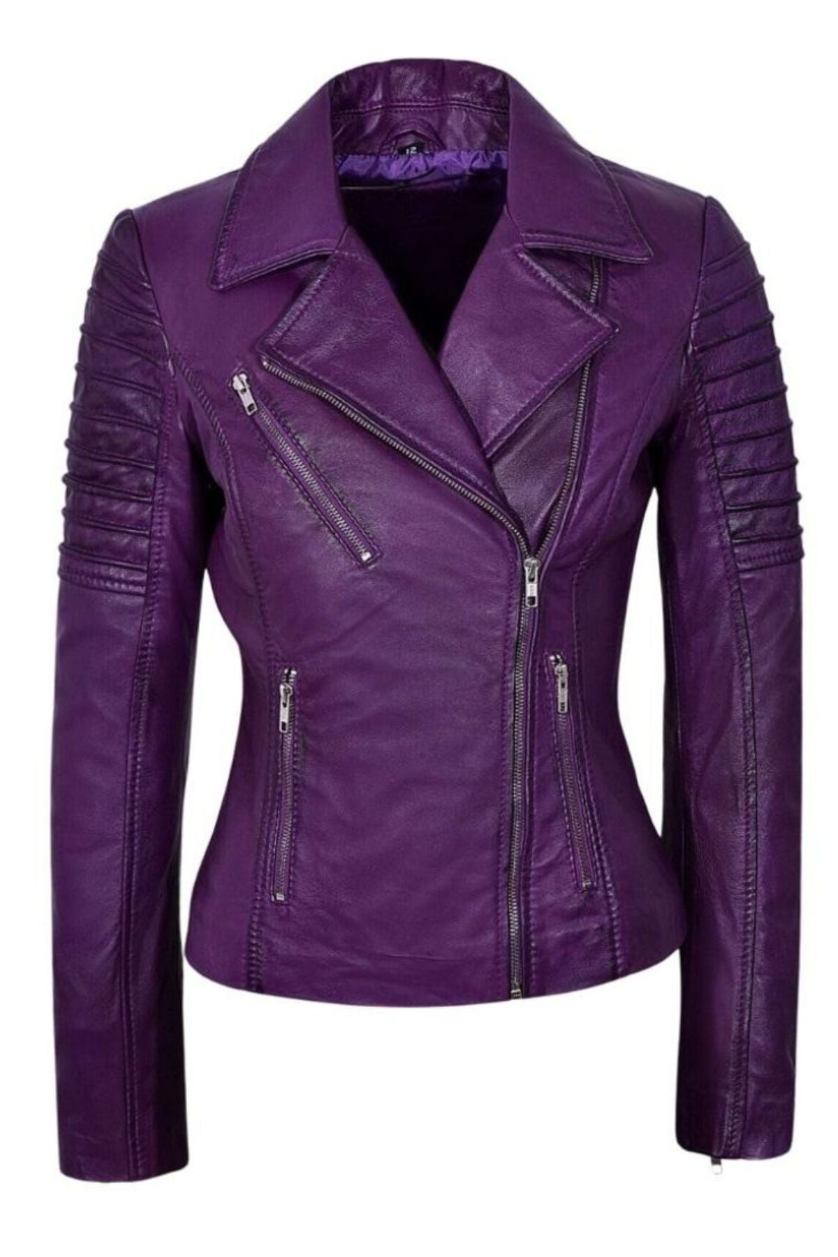 Purple leather jacket 