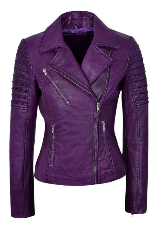 Purple leather jacket 