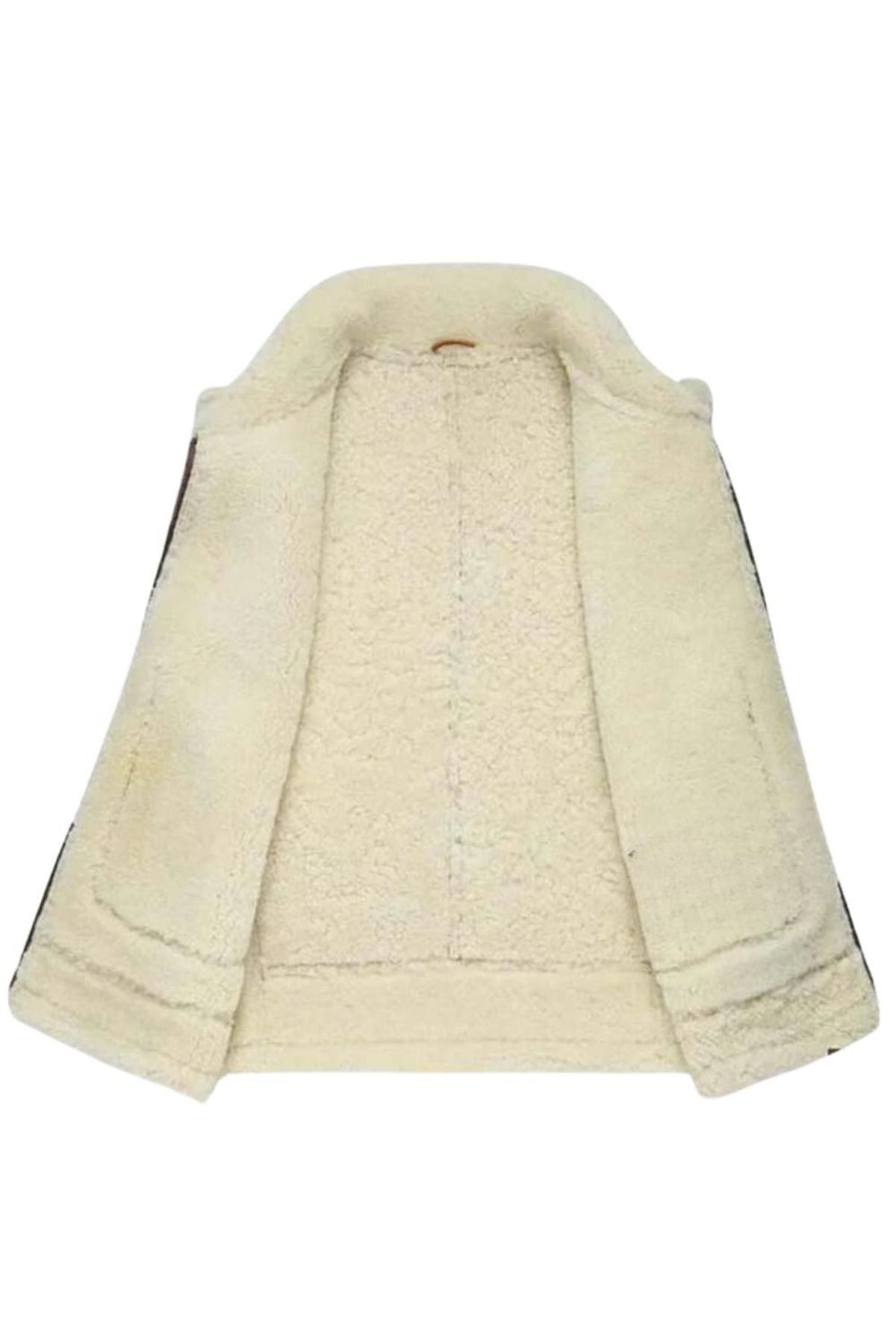 Beige quilted jacket on a white background