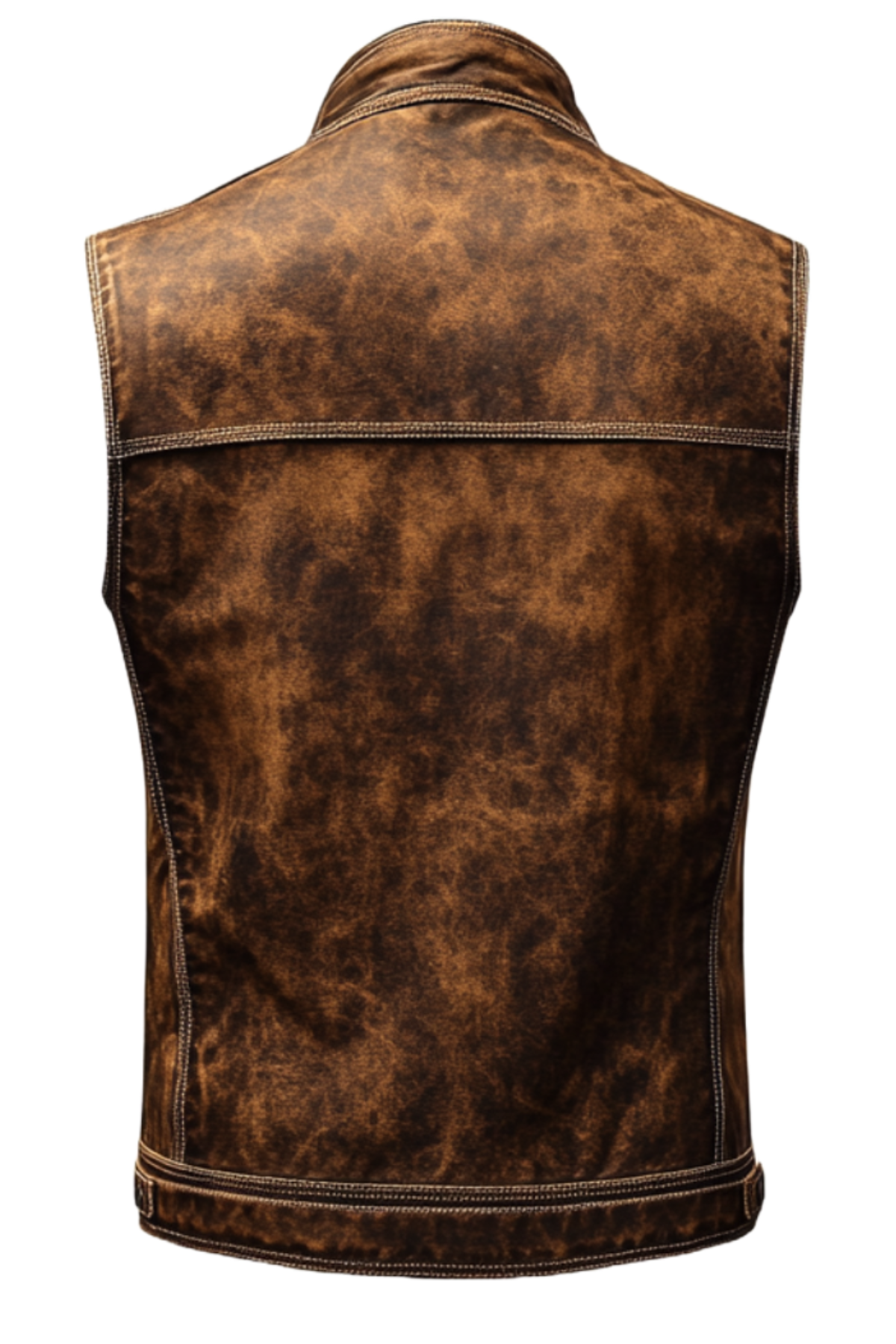 Brown leather vest 