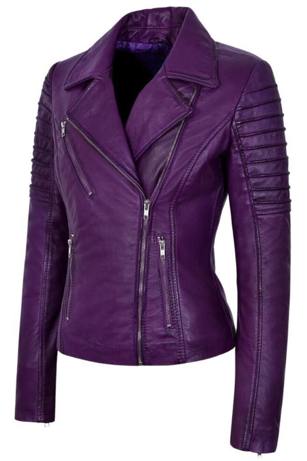 Purple leather jacket 