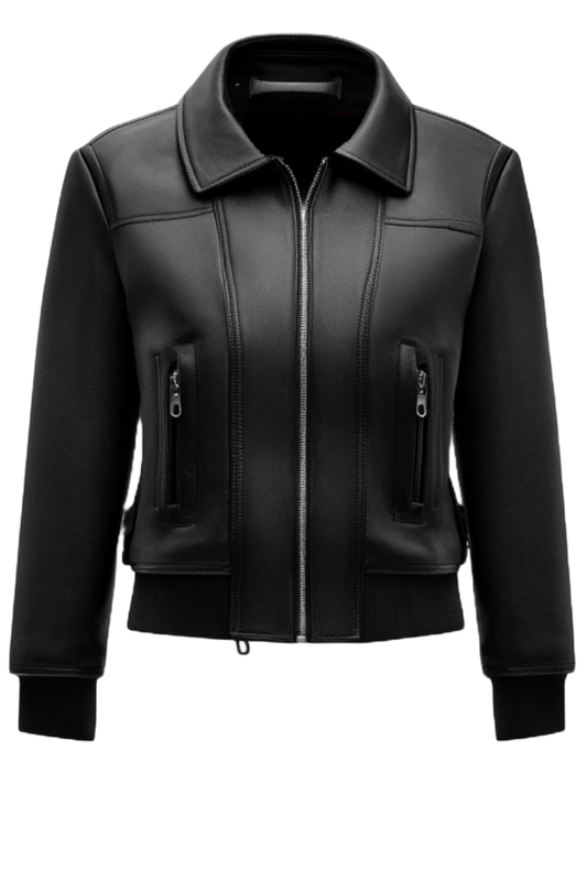 Black leather jacket 