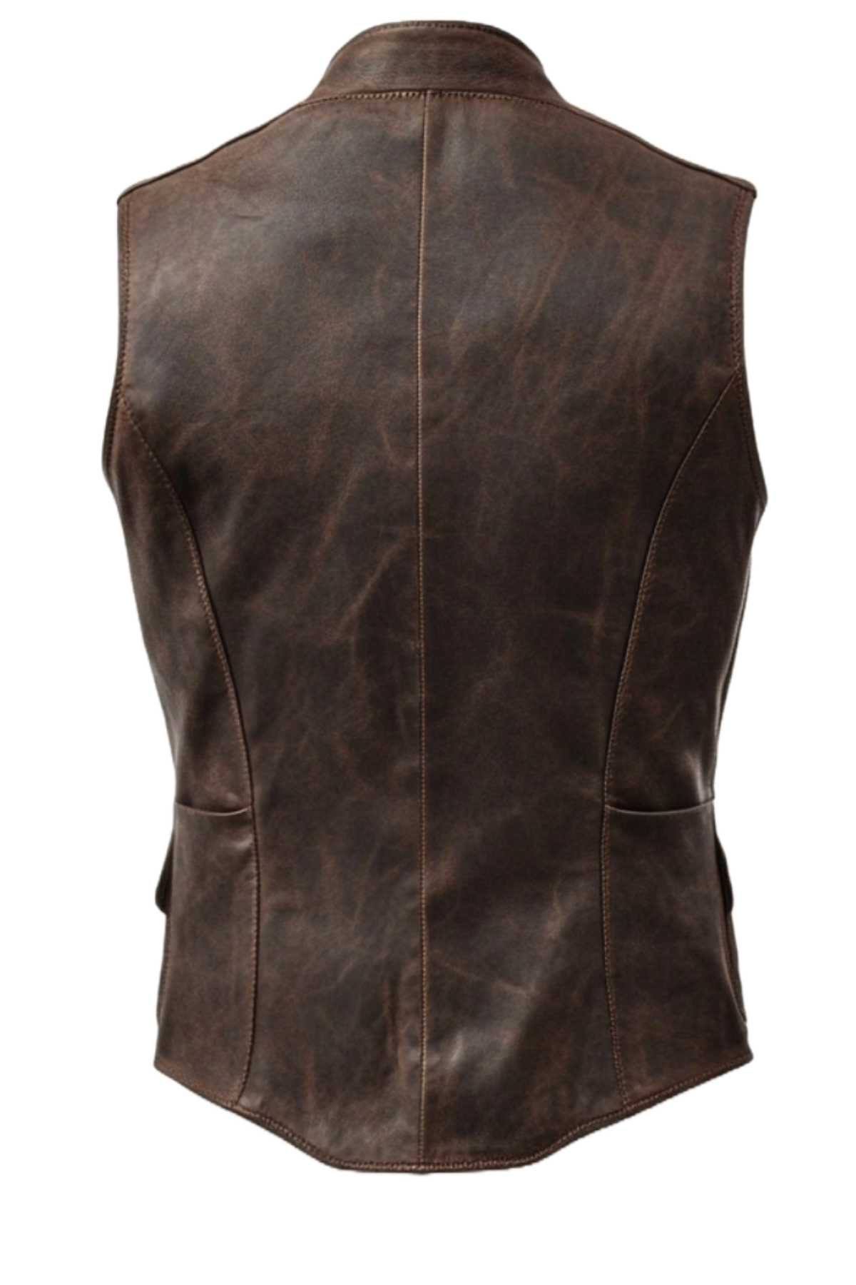 Brown leather vest 