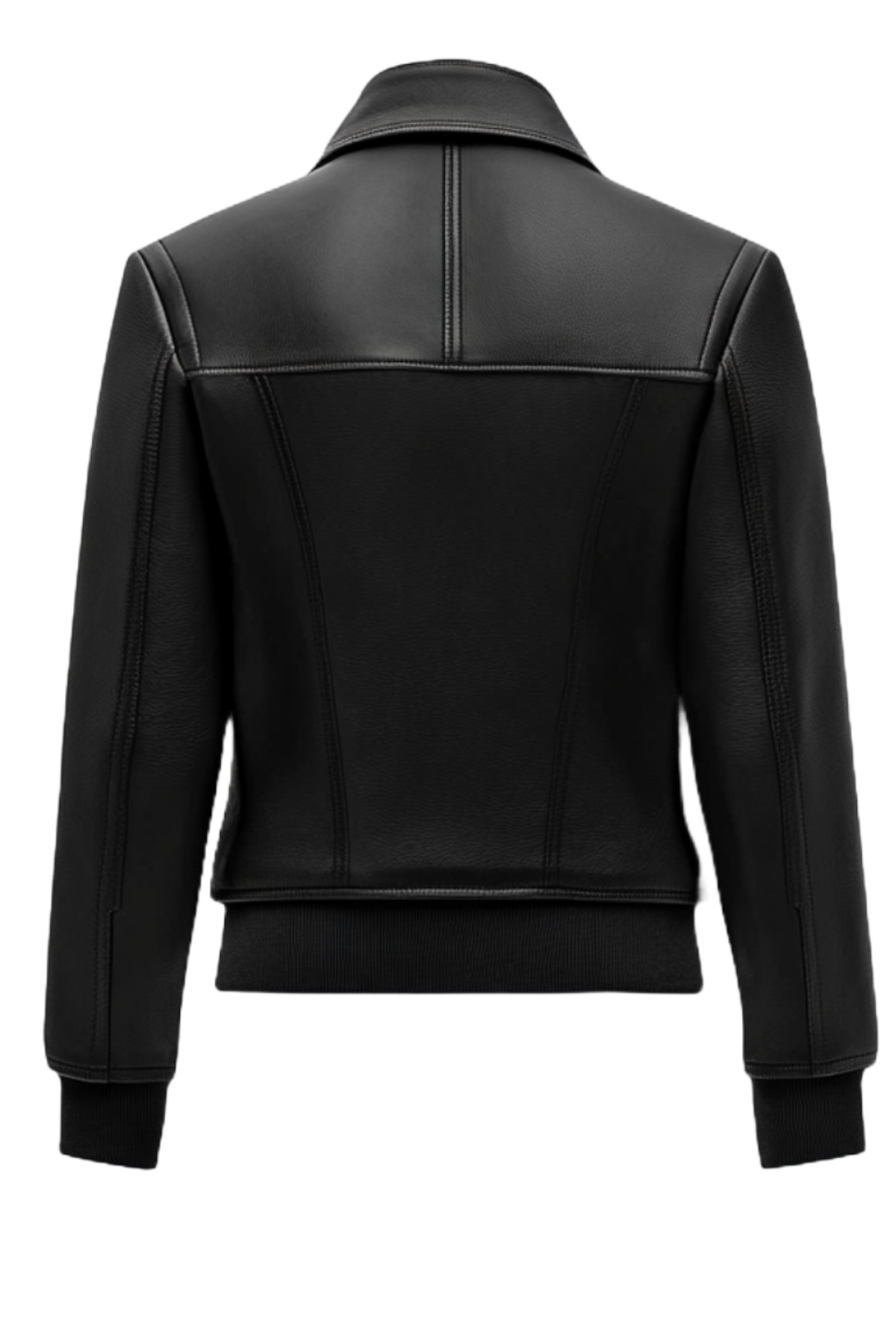Black jacket with leather shoulder panels 
