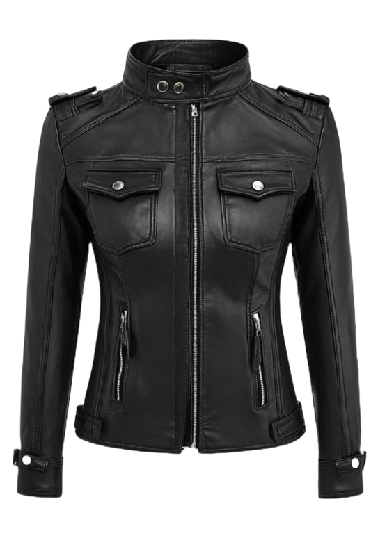 Black leather jacket 