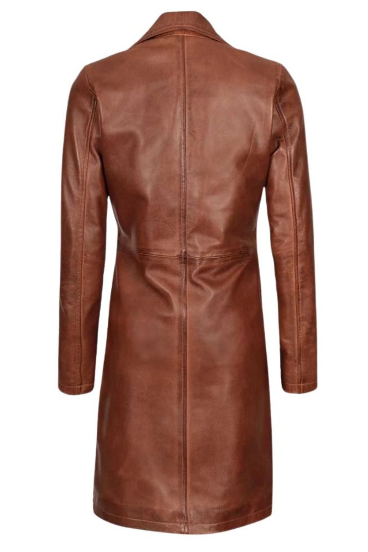 Brown leather coat 