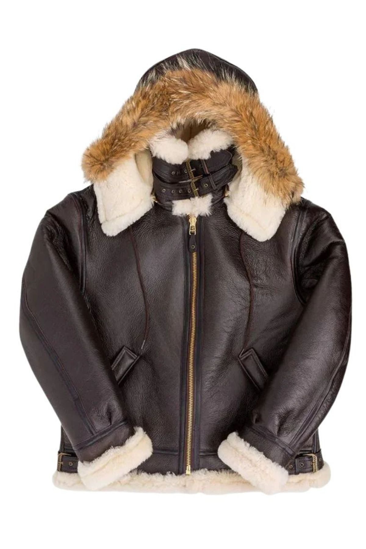 brown fur hood jacket