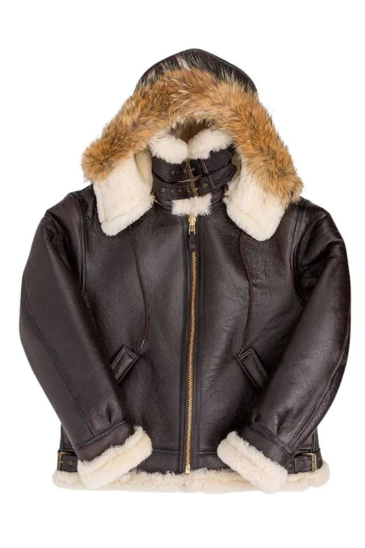 brown fur hood jacket
