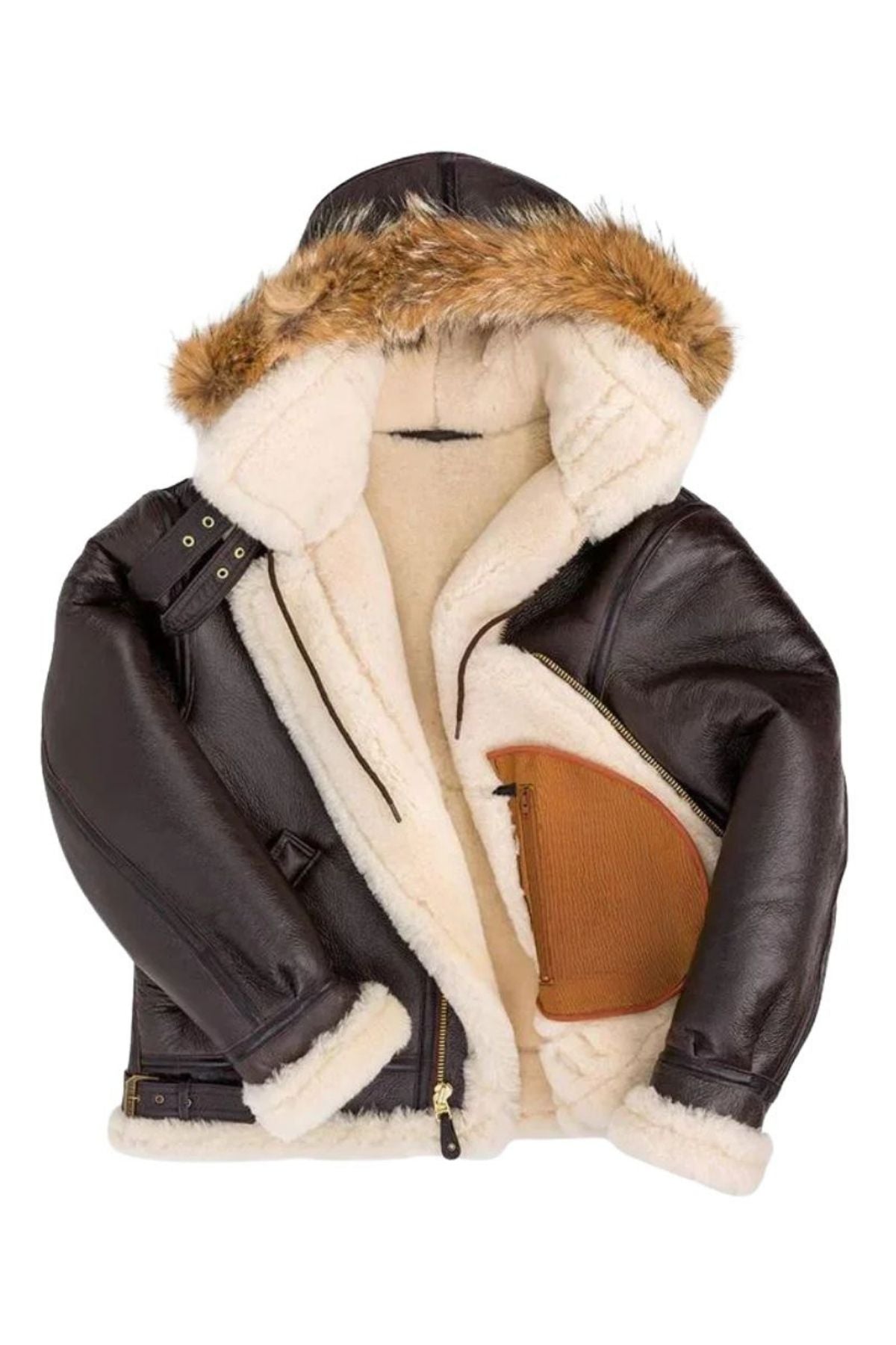 brown fur hood jacket
