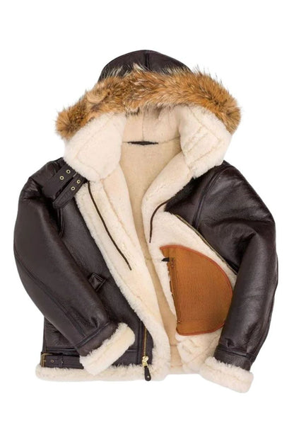 brown fur hood jacket