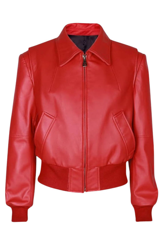 Red leather jacket 