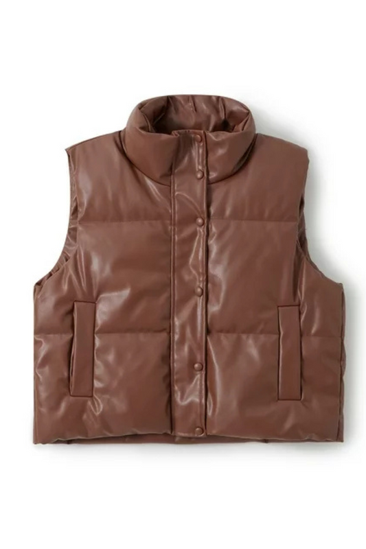 Brown puffer vest