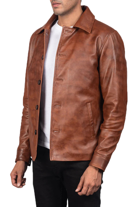 Brown leather jacket 