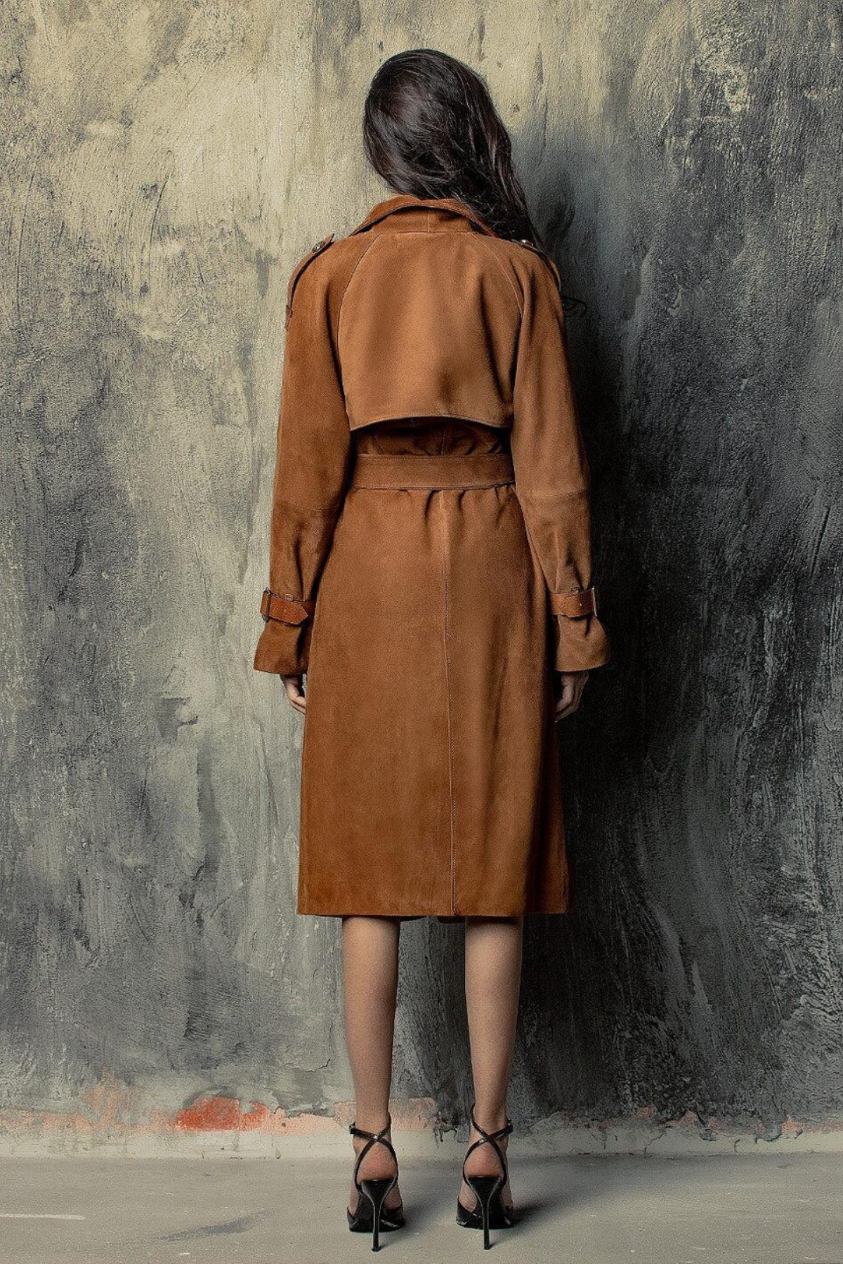 suede brown coat 