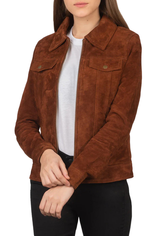 Brown suede jacket 