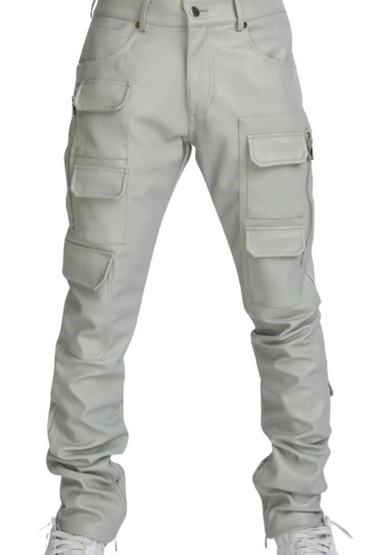 Light gray cargo pants on a white background