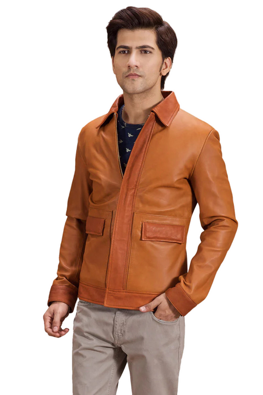  brown leather jacket 