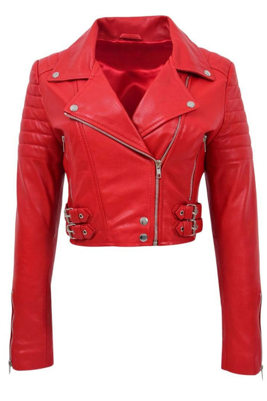 Red leather jacket 