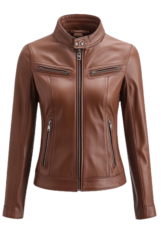 Brown leather jacket 