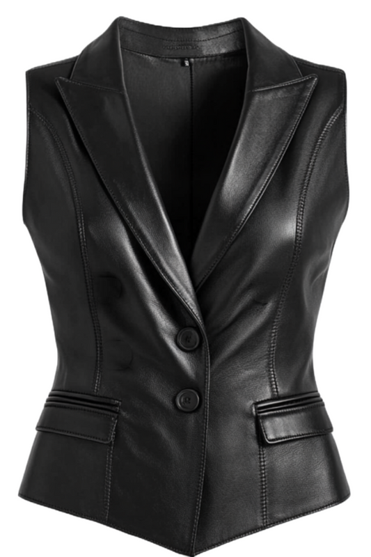 Black leather vest 