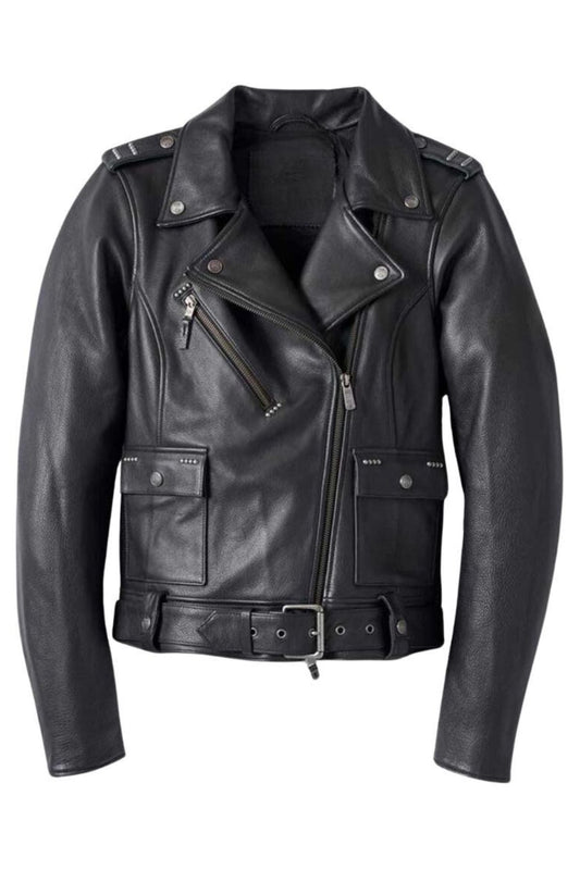 Black leather jacket 