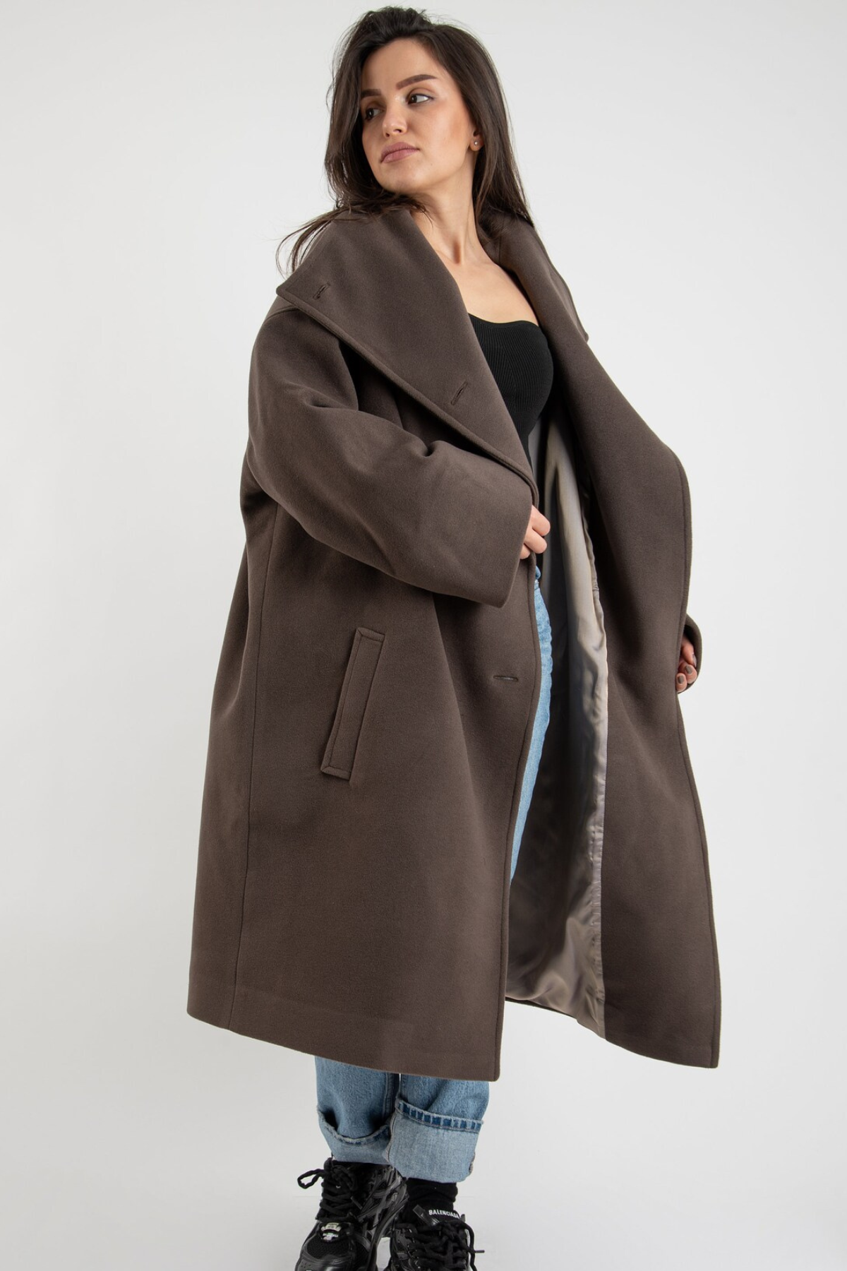 long brown coat 