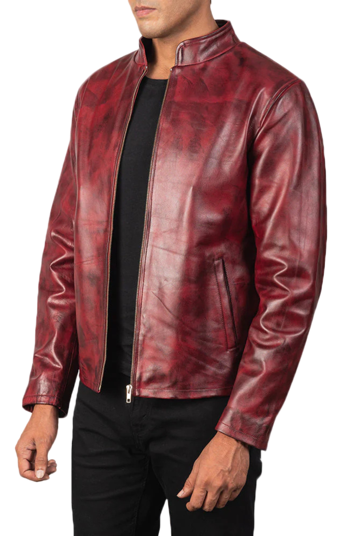 Red leather jacket 