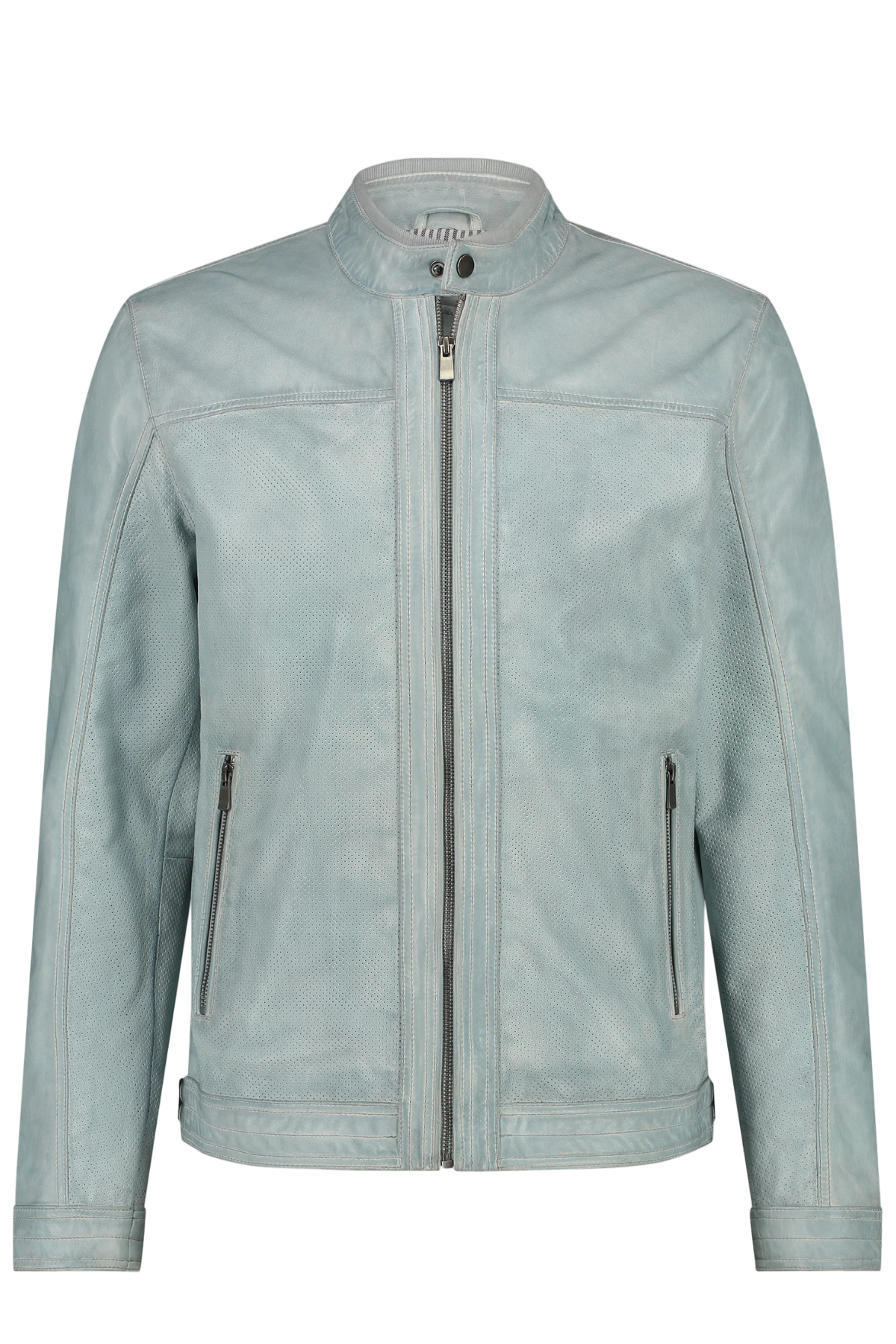 Light blue leather jacket 