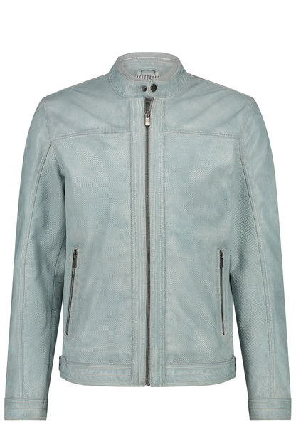 Light blue leather jacket 