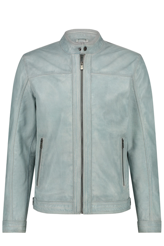 Light blue leather jacket 
