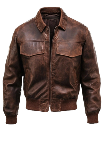Brown leather jacket 