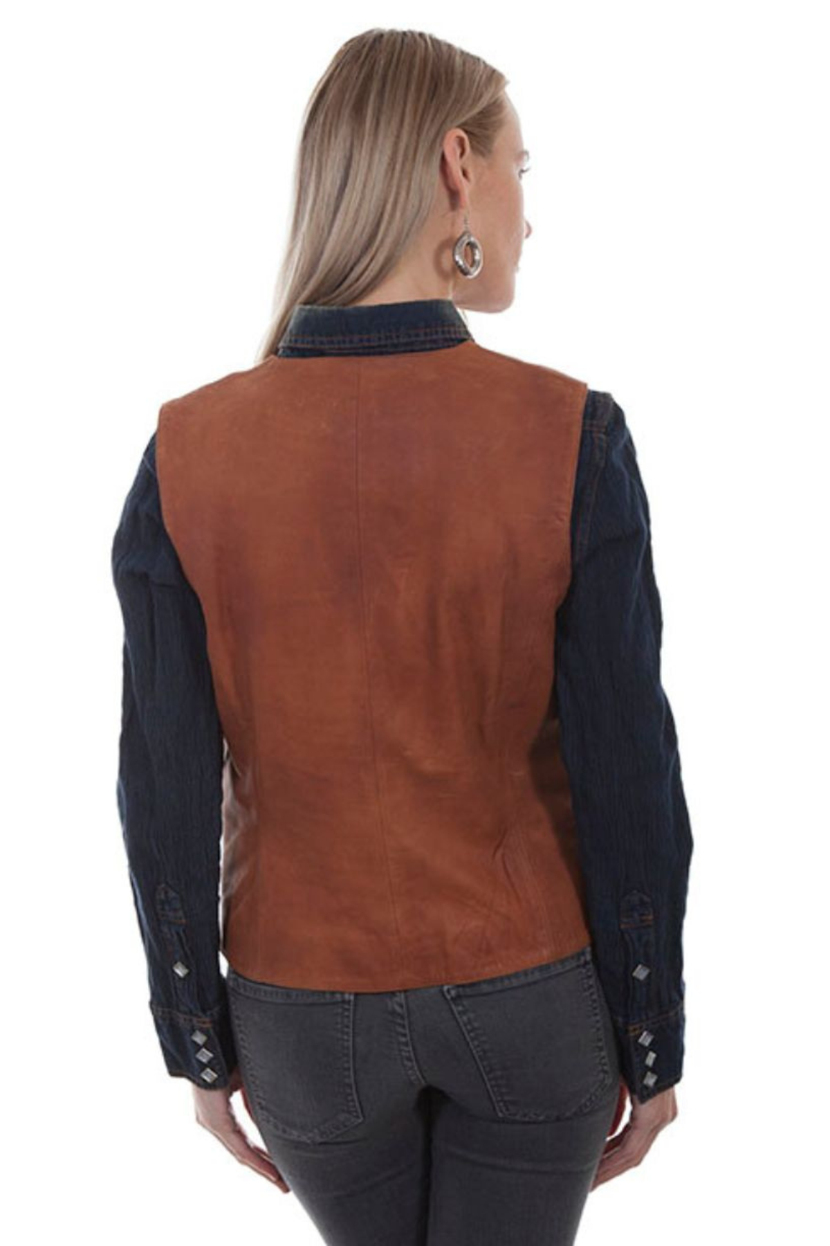 Women's Western Style Brown Suede Leather Vest