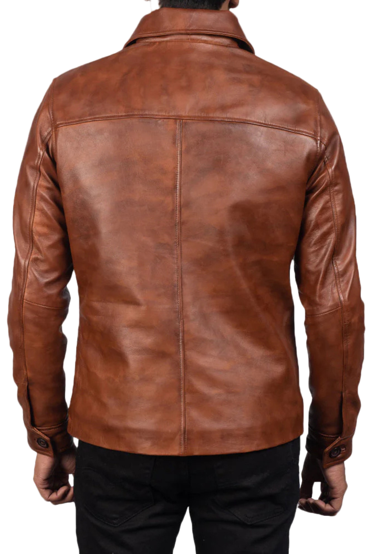 Brown leather jacket 