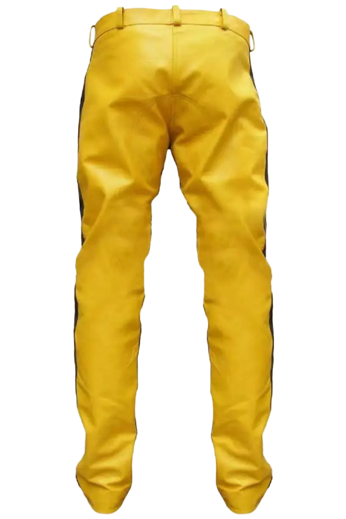 Yellow pants with black stripes 