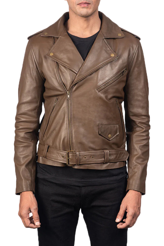 Brown leather jacket 