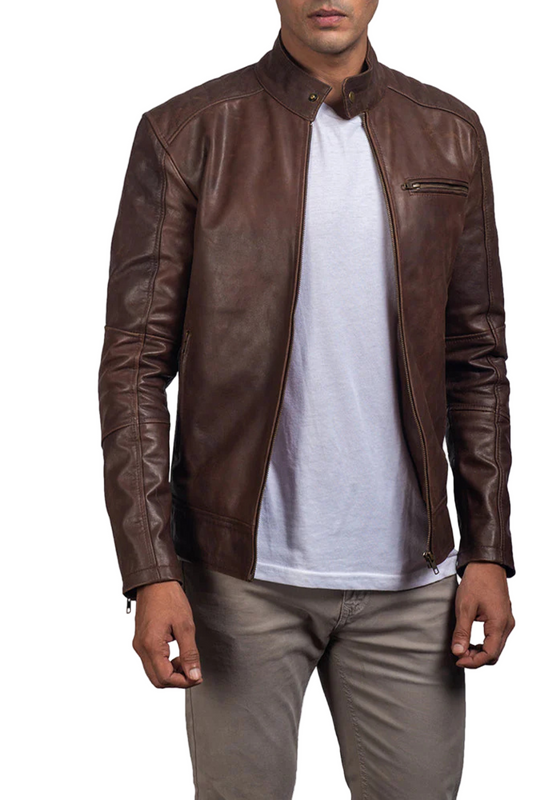 brown leather jacket 