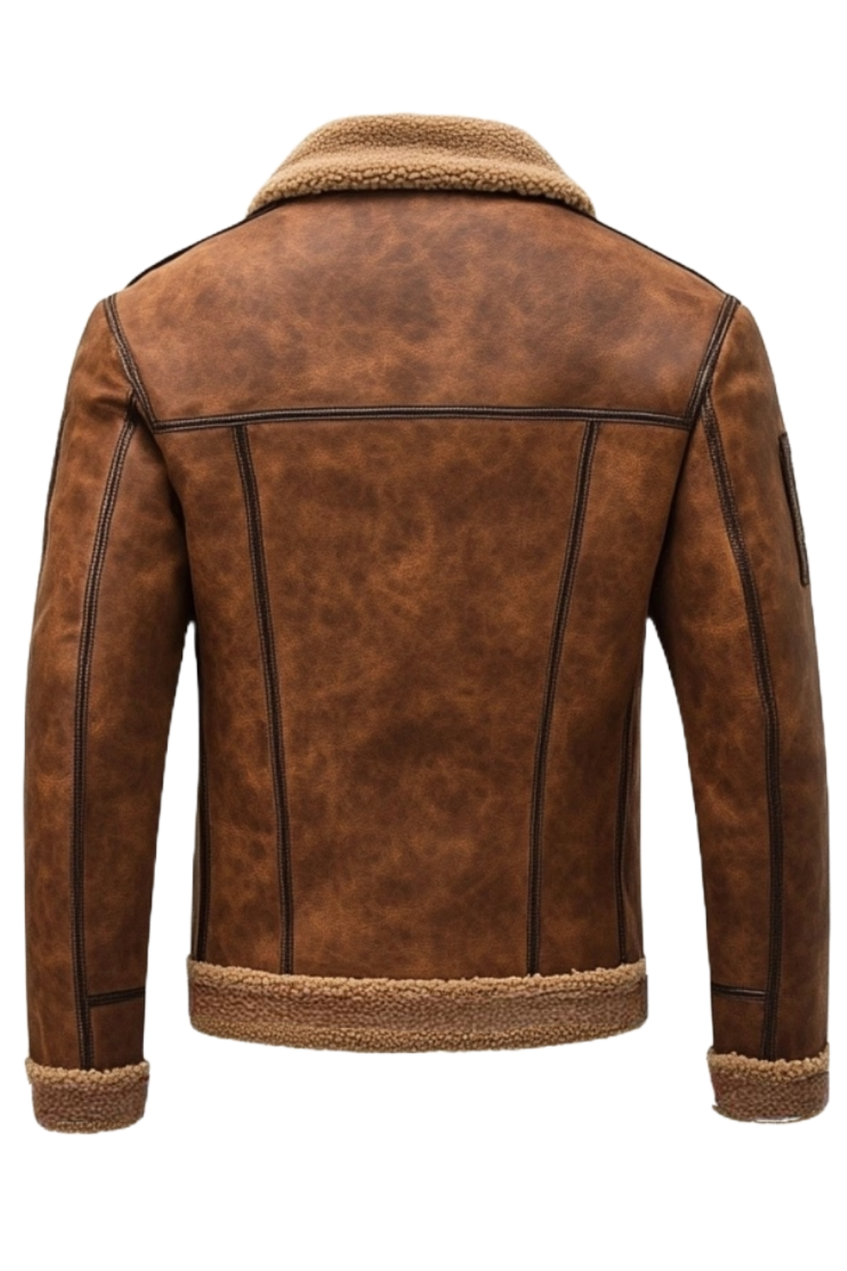 Brown leather jacket with fur lining 