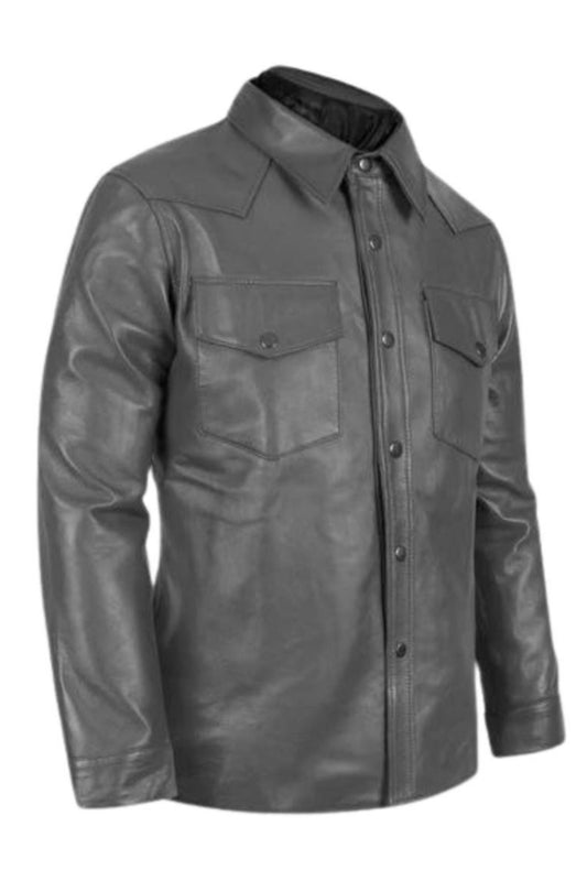 Men's "Urban Cowboy" Leather Western Shirt Jacket